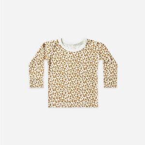 Quincy Mae Brown Leopard Long Sleeve Tee